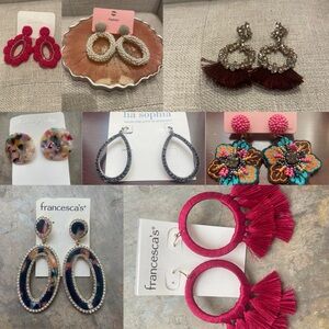 Variety of colors and types of earrings